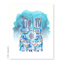 Carte PARIS Notre Dame illuminée