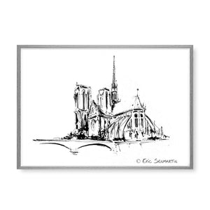 PARIS Notre Dame sauvée Dessin