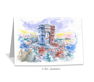 Carte PARIS Triomphe Bleu Blanc Rouge